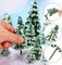 35 Pieces Mini Snow Pine Model Trees 1.97-5.9 Inch, 6 Size Miniature Sisal Snow Frost Trees for Christmas Village Decoration Train Scenery Winter Ornaments DIY Crafts